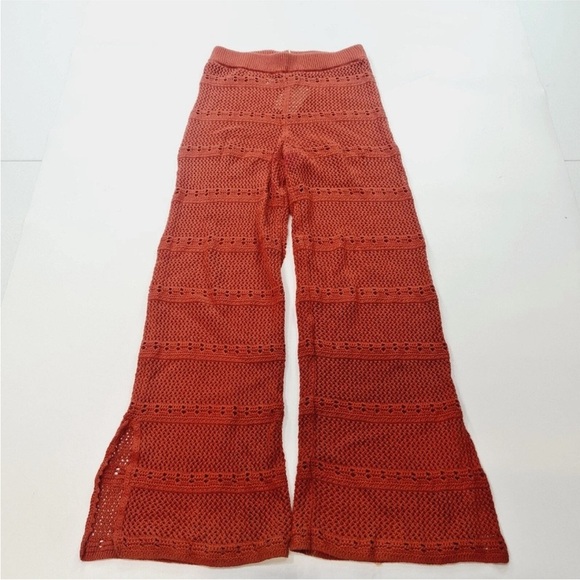 TULAROSA 100% cotton Hayden Crochet Pant in Blood Orange EUC - Picture 3 of 7